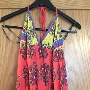 Halter printed maxi dress